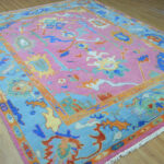 Blush Pink Heritage Oushak Rug – Hand Knotted Wool - Image 2