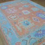 Dusty Peach Heritage Oushak Rug – Hand Knotted Wool - Image 3