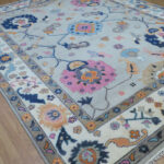 Ivory Blossom Heritage Oushak Rug – Hand Knotted Wool - Image 3