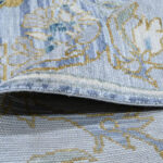 Oushak Floral Handknotted Wool Rug – Blue & Mustard - Image 4