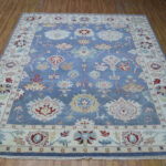 Blue Blossom Heritage Oushak Hand-Knotted Wool Rug - Image 4