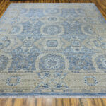 Blue Ivory Tribal Medallion Wool Rug - Image 2