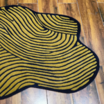 Hand Tufted Wool Area Rug, Abstract Wave Design - Image 4