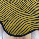 Hand Tufted Wool Area Rug, Abstract Wave Design - Image 5