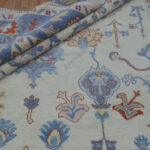 Ivory Blue Garden Oushak Rug – Hand Knotted Wool - Image 5