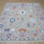 Vintage Pastel Oushak Hand-Knotted Pure Wool Area Rug - Image 4