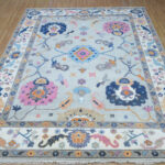 Ivory Blossom Heritage Oushak Rug – Hand Knotted Wool - Image 4