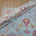 Sky Blue Garden Oushak Rug – Hand Knotted Wool - Image 5