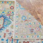 Azure Tribal Oushak Rug – Hand Knotted Wool - Image 4