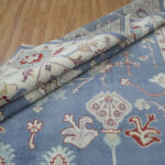 Blue Blossom Heritage Oushak Hand-Knotted Wool Rug - Image 5