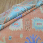 Dusty Peach Heritage Oushak Rug – Hand Knotted Wool - Image 5
