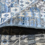 Vintage Blue Medallion Wool Area Rug - Image 3