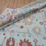 Grey Ivory Artisan Oushak Rug – Hand Knotted Wool - Image 6