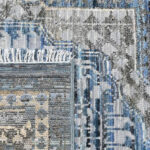 Vintage Blue Medallion Wool Area Rug - Image 5