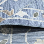 Oushak Handknotted Wool Rug – Blue & Ivory Floral - Image 5