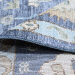 Hand Knotted Wool Oushak Rug, Denim Blue Turkish Area Carpet - Image 4