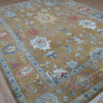 Antique Sand Oushak Handknotted Rug - Image 5