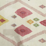 Ivory Diamond Motif Tribal Rug – Hand Knotted Wool - Image 5