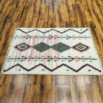 Ivory Tribal Diamond Rug – Hand Knotted Wool - Image 4