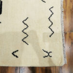 Ivory Minimalist Abstract Lines Rug – Hand Knotted Wool - Image 6