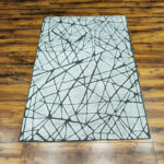 Grey Shattered Stone Abstract Rug – Hand Knotted Wool & Viscose - Image 2