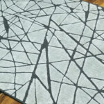 Grey Shattered Stone Abstract Rug – Hand Knotted Wool & Viscose - Image 3
