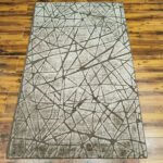 Brown Shattered Stone Abstract Rug – Hand Knotted Wool & Viscose - Image 2