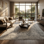 Beige Modern Hand-Knotted Wool & Silk Rug