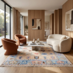 Ivory Blue Heritage Oushak Rug – Hand Knotted Wool